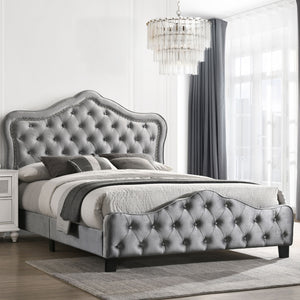 Marisol Upholstered Queen Panel Bed Grey