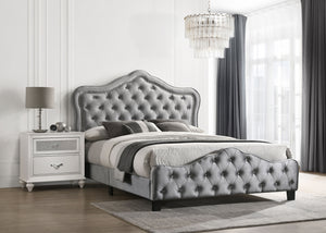 Marisol Upholstered Queen Panel Bed Grey