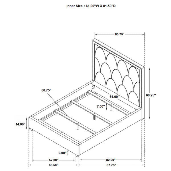 Lonsdale Upholstered Queen Panel Bed Charcoal