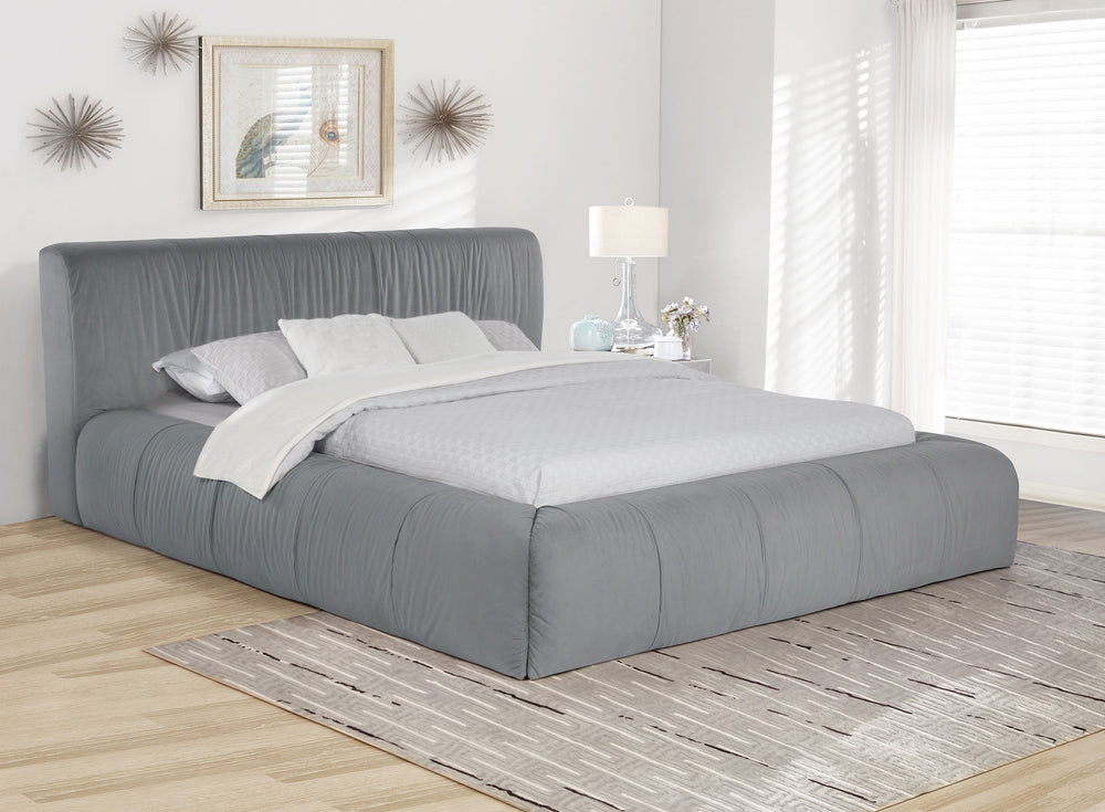 Corbin Upholstered Queen Platform Bed Grey