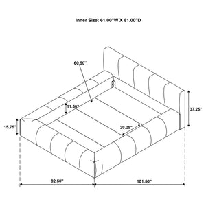 Corbin Upholstered Queen Platform Bed Grey