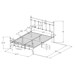 Kai 48-inch Metal Queen Open Frame Bed Matte Black