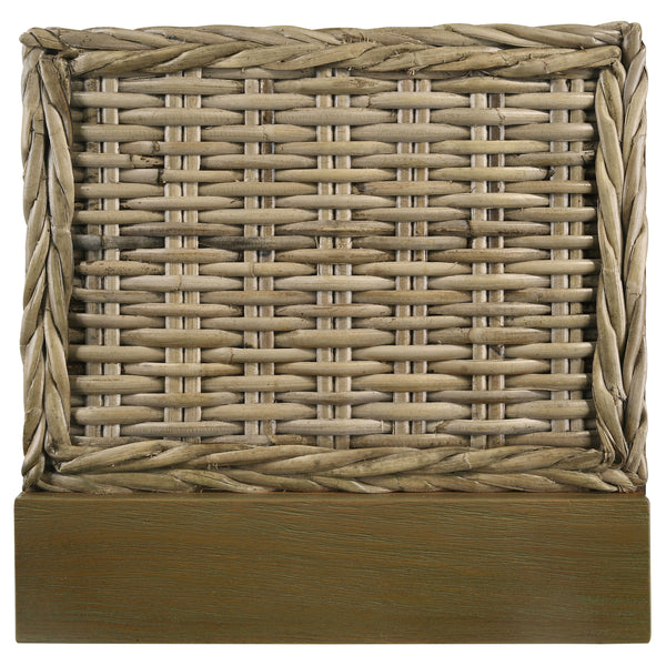 Caden Woven Rattan Queen Panel Headboard Driftwood Grey