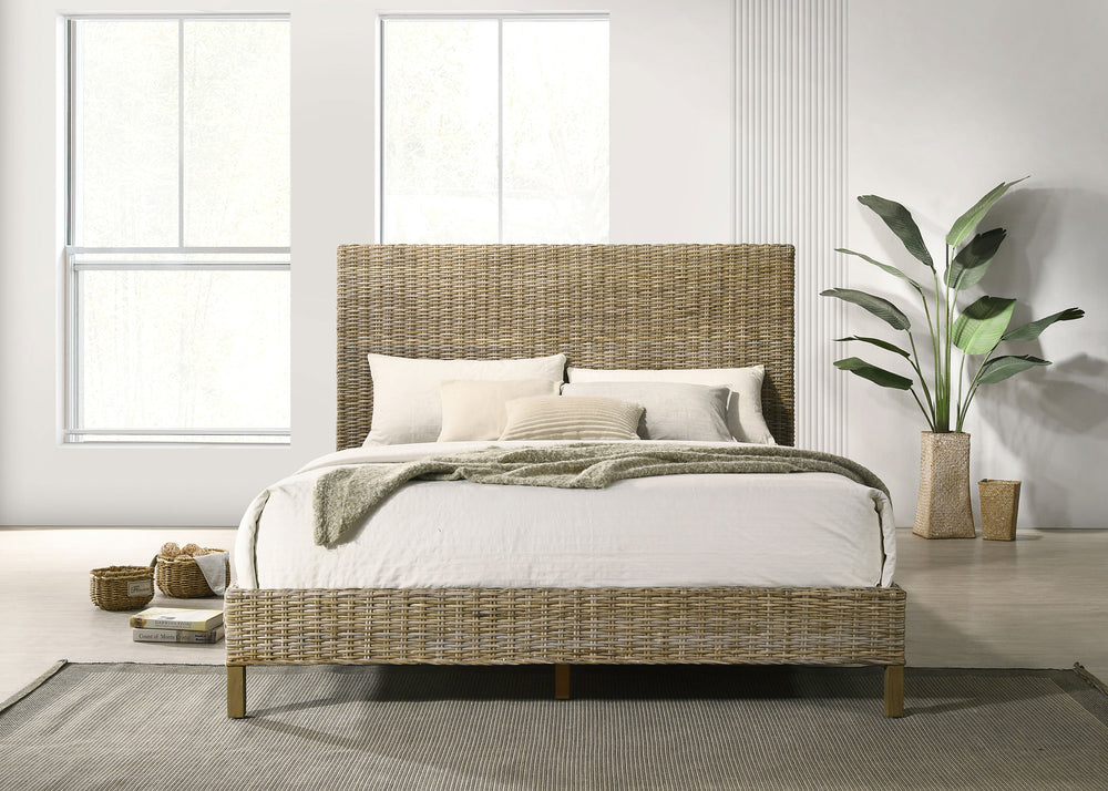 Elias Wood Queen Panel Bed Kubu Grey