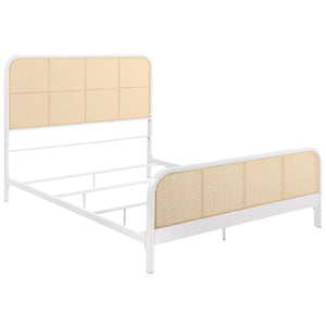 Callahan Open Cane Webbing Metal Queen Bed White