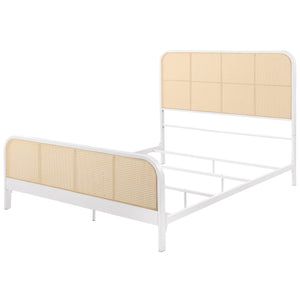 Callahan Open Cane Webbing Metal Queen Bed White