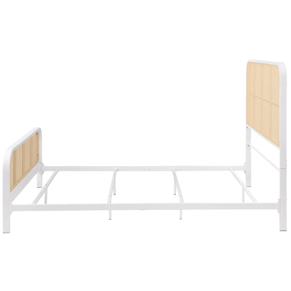 Callahan Open Cane Webbing Metal Queen Bed White