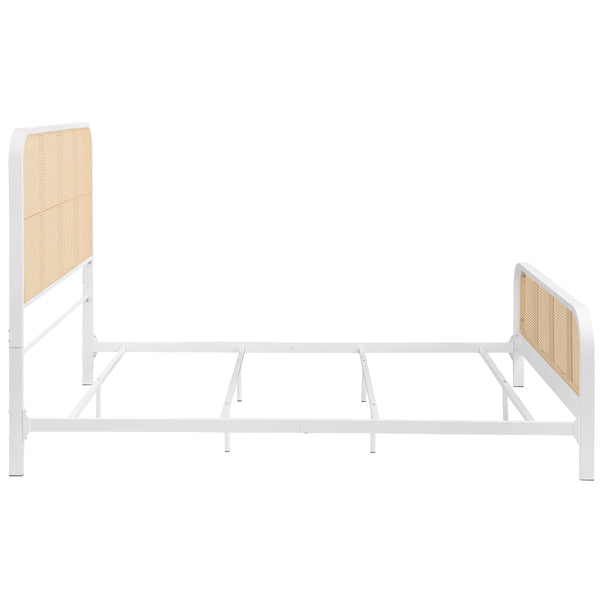 Callahan Open Cane Webbing Metal Queen Bed White