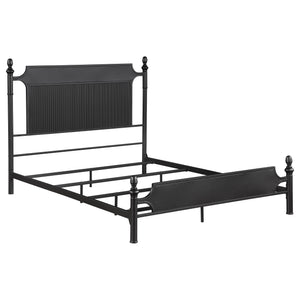 Sterling 51-Inch Metal Queen Panel Bed Black