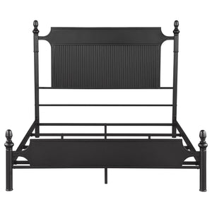 Sterling 51-Inch Metal Queen Panel Bed Black