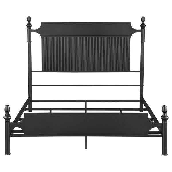 Sterling 51-Inch Metal Queen Panel Bed Black