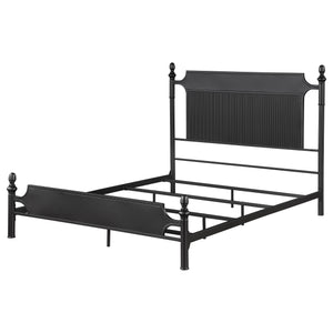 Sterling 51-Inch Metal Queen Panel Bed Black