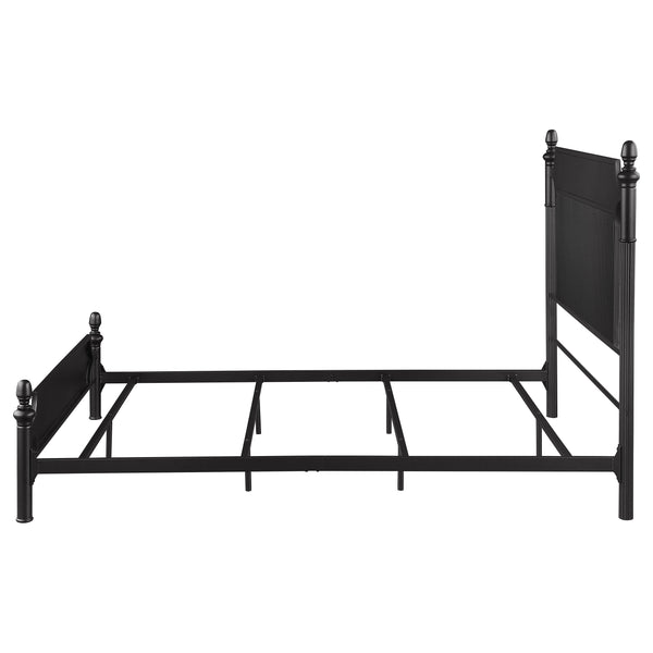 Sterling 51-Inch Metal Queen Panel Bed Black