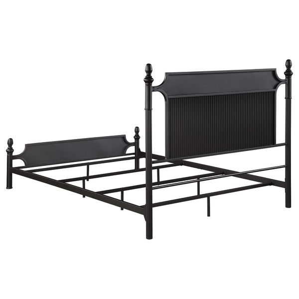 Sterling 51-Inch Metal Queen Panel Bed Black