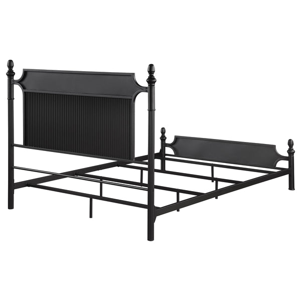 Sterling 51-Inch Metal Queen Panel Bed Black