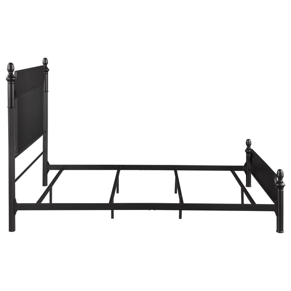 Sterling 51-Inch Metal Queen Panel Bed Black