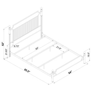 Sterling 51-Inch Metal Queen Panel Bed Black