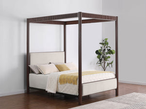 Hawthorne 89-Inch Metal Queen Canopy Bed Rust Brown