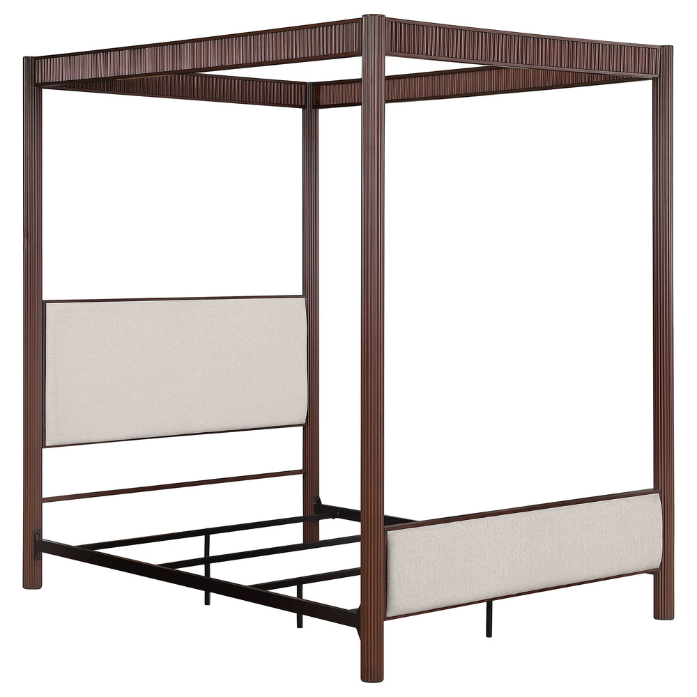 Hawthorne 89-Inch Metal Queen Canopy Bed Rust Brown