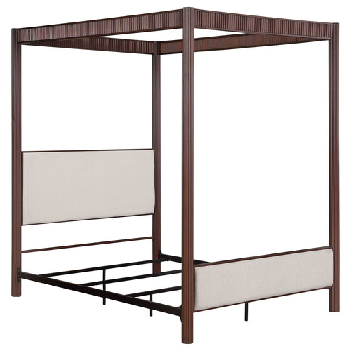 Hawthorne 89-Inch Metal Queen Canopy Bed Rust Brown