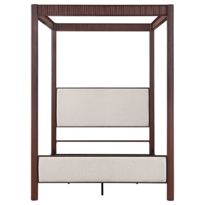 Hawthorne 89-Inch Metal Queen Canopy Bed Rust Brown