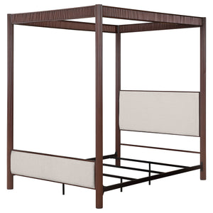 Hawthorne 89-Inch Metal Queen Canopy Bed Rust Brown