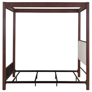 Hawthorne 89-Inch Metal Queen Canopy Bed Rust Brown