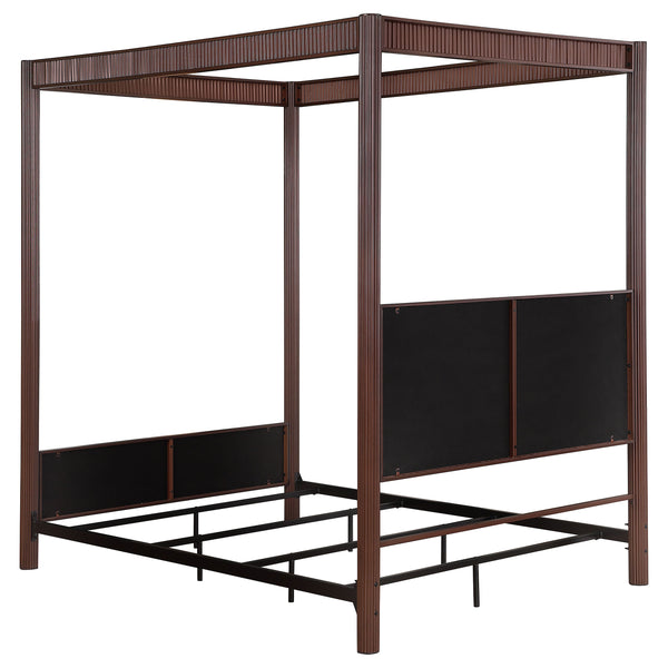 Hawthorne 89-Inch Metal Queen Canopy Bed Rust Brown