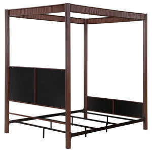 Hawthorne 89-Inch Metal Queen Canopy Bed Rust Brown