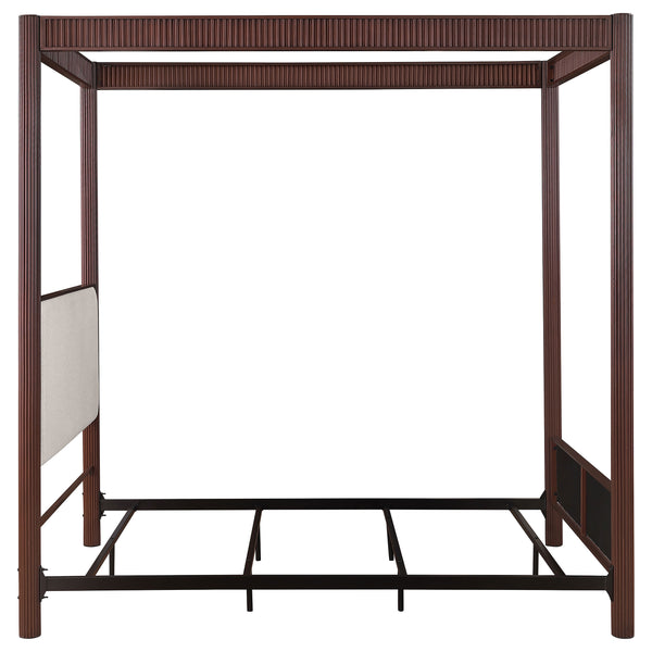 Hawthorne 89-Inch Metal Queen Canopy Bed Rust Brown