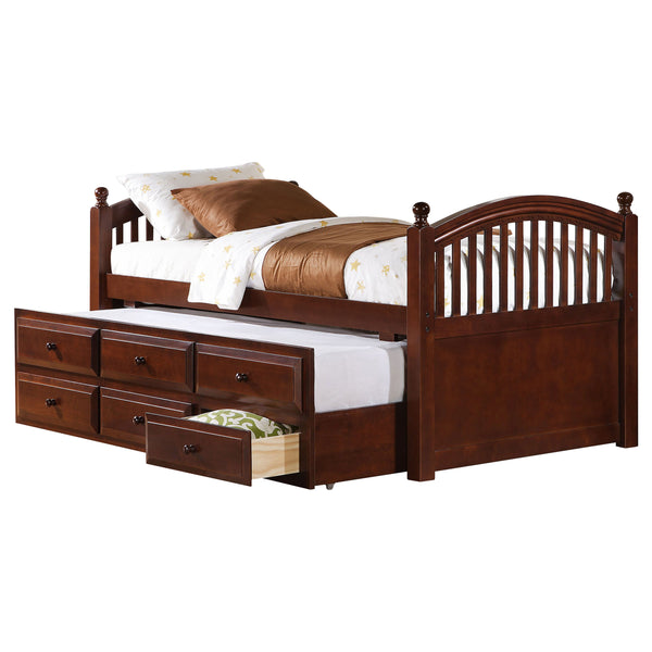 Ellington 3-Drawer Twin Bed with Captains Trundle Chestnut