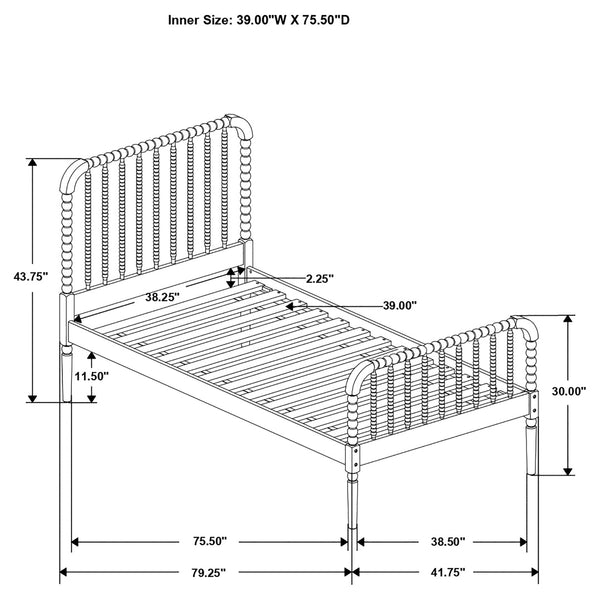 Rowan Wood Twin Open Frame Bed White