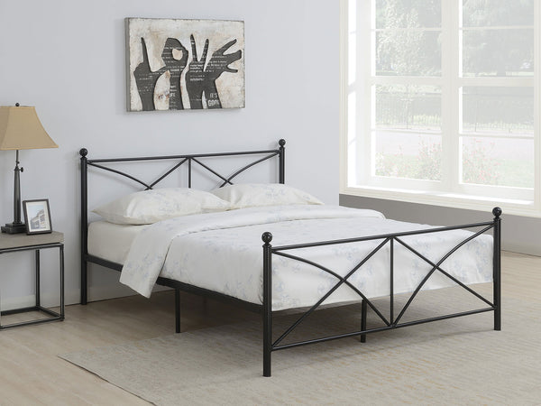 Hensley Metal Queen Open Frame Bed Midnight Black