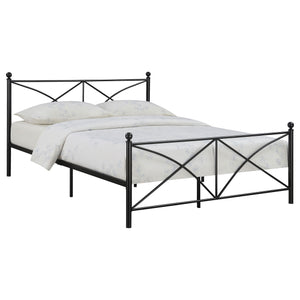 Hensley Metal Queen Open Frame Bed Midnight Black