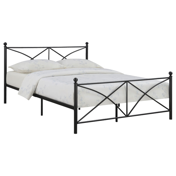 Hensley Metal Queen Open Frame Bed Midnight Black