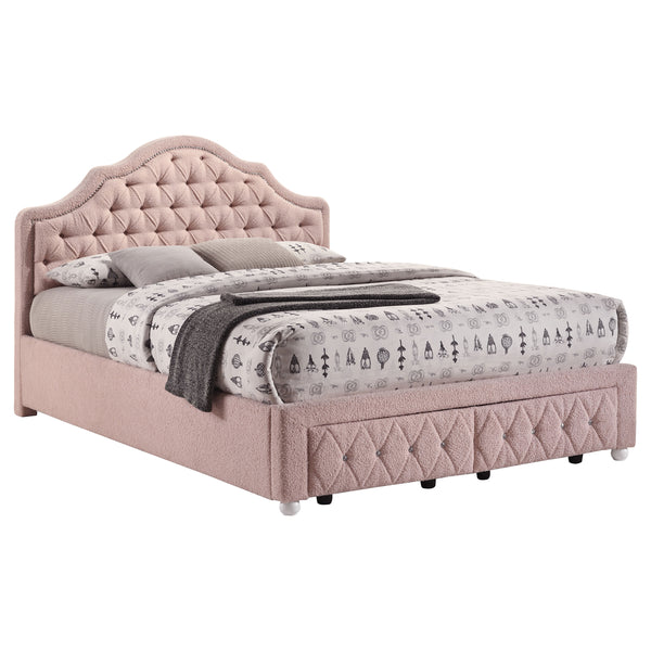 Bellamy 44-Inch Upholstered Full Storage Platform Bed Pink