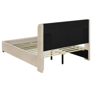 Madison LED Full Bed - Cream Upholstered