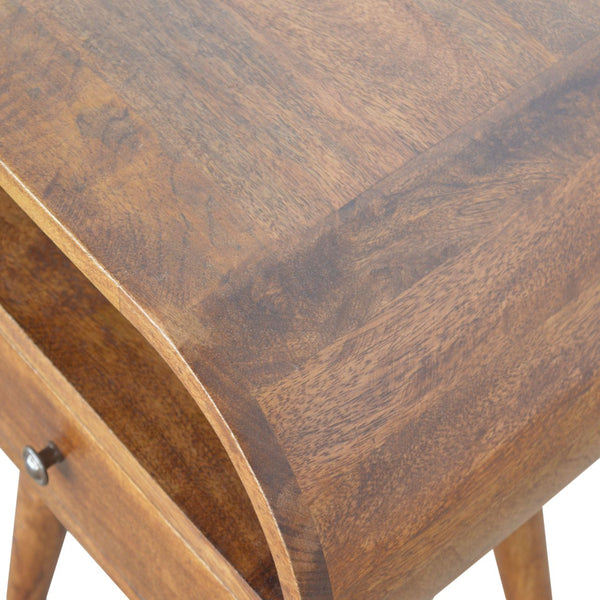 Chestnut Circular Open Bedside